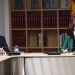 La presidenta de la Comunidad de Madrid, Isabel Díaz Ayuso, junto al consejero de Sanidad, Ruiz Escudero