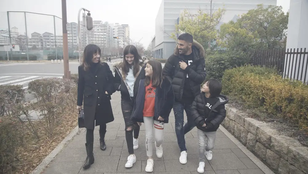 David Villa junto a su familia