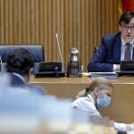 El ministro de Sanidad, Salvador Illa, comparece en la Comisión de Sanidad del Congreso