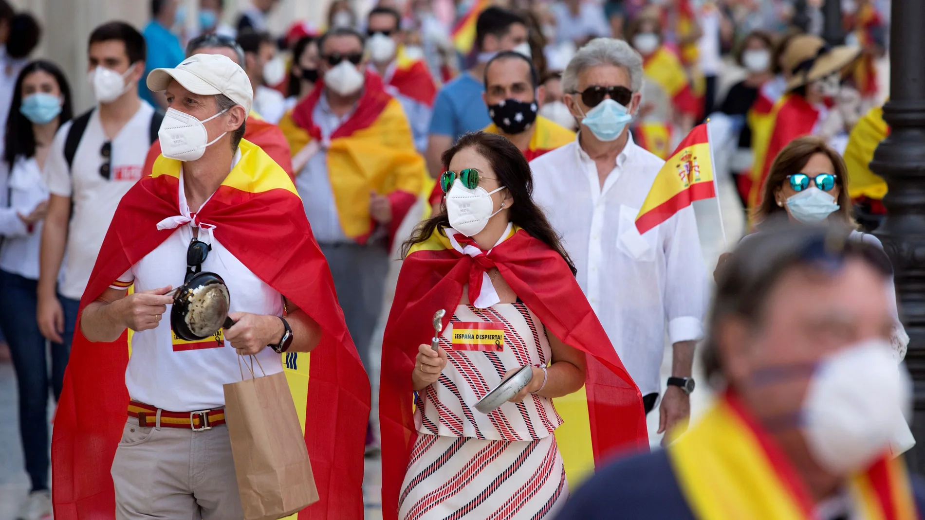 Manifestación contra el gobierno en Málaga