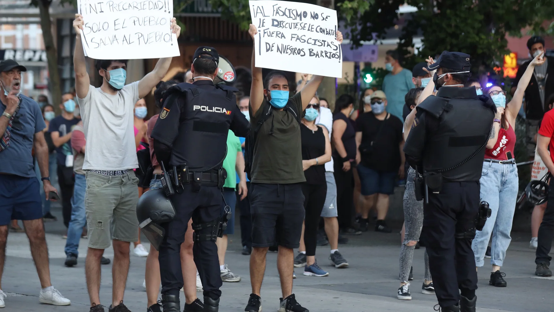 Protestas contra el gobierno en Carabanchel