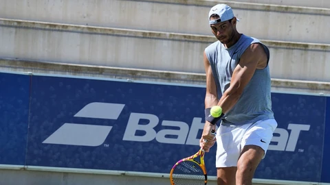 Primera imagen de Rafa Nadal entrenando después del confinamiento