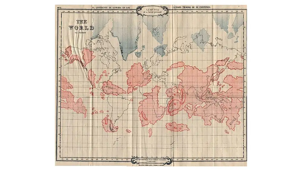 Mapa de Lemuria según William Scott-Elliott (1896)