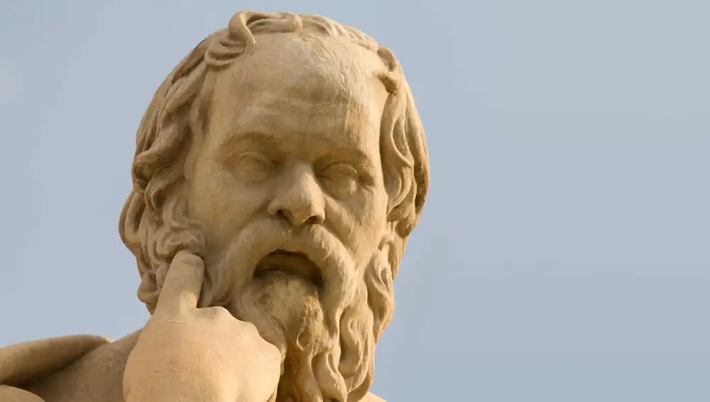 Imagen de Sócrates en la Academia de Atenas.