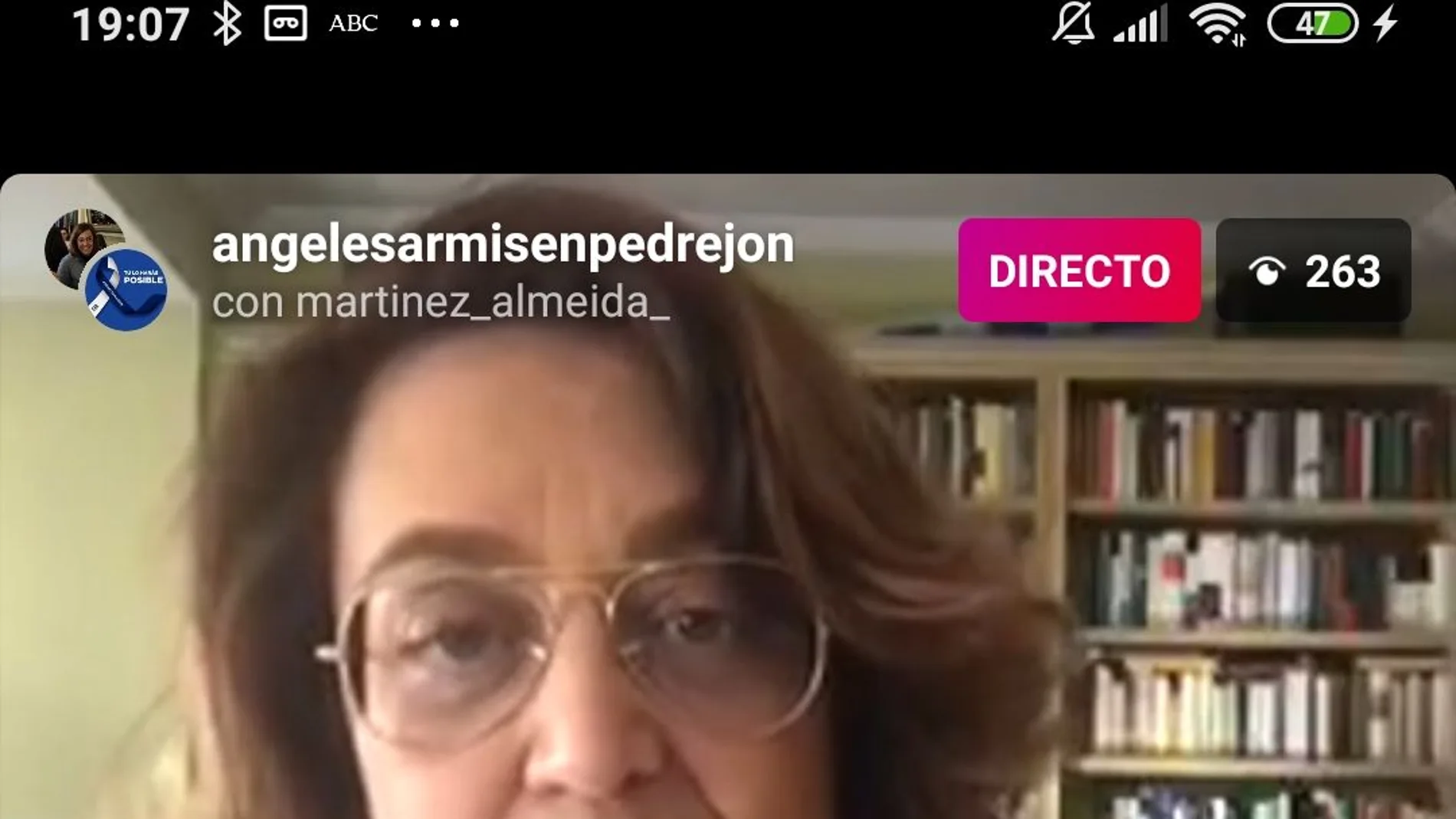 Directo de Instagram entre el alcalde de Madrid, José Luis González Almeida y la presidenta del PP de Palencia, Ángeles Armisén