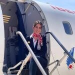 La TCP de Air Nostrum Sandra es una de las miembros de la tripulación que cubre las primeras operaciones de la compañía tras la crisis del coronavirus