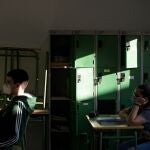 Unos alumnos de 2º curso de Bachillerato del Instituto «As Lagoas» de Orense