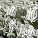 Imagen del primer partido de fútbol televisado en España en 1954