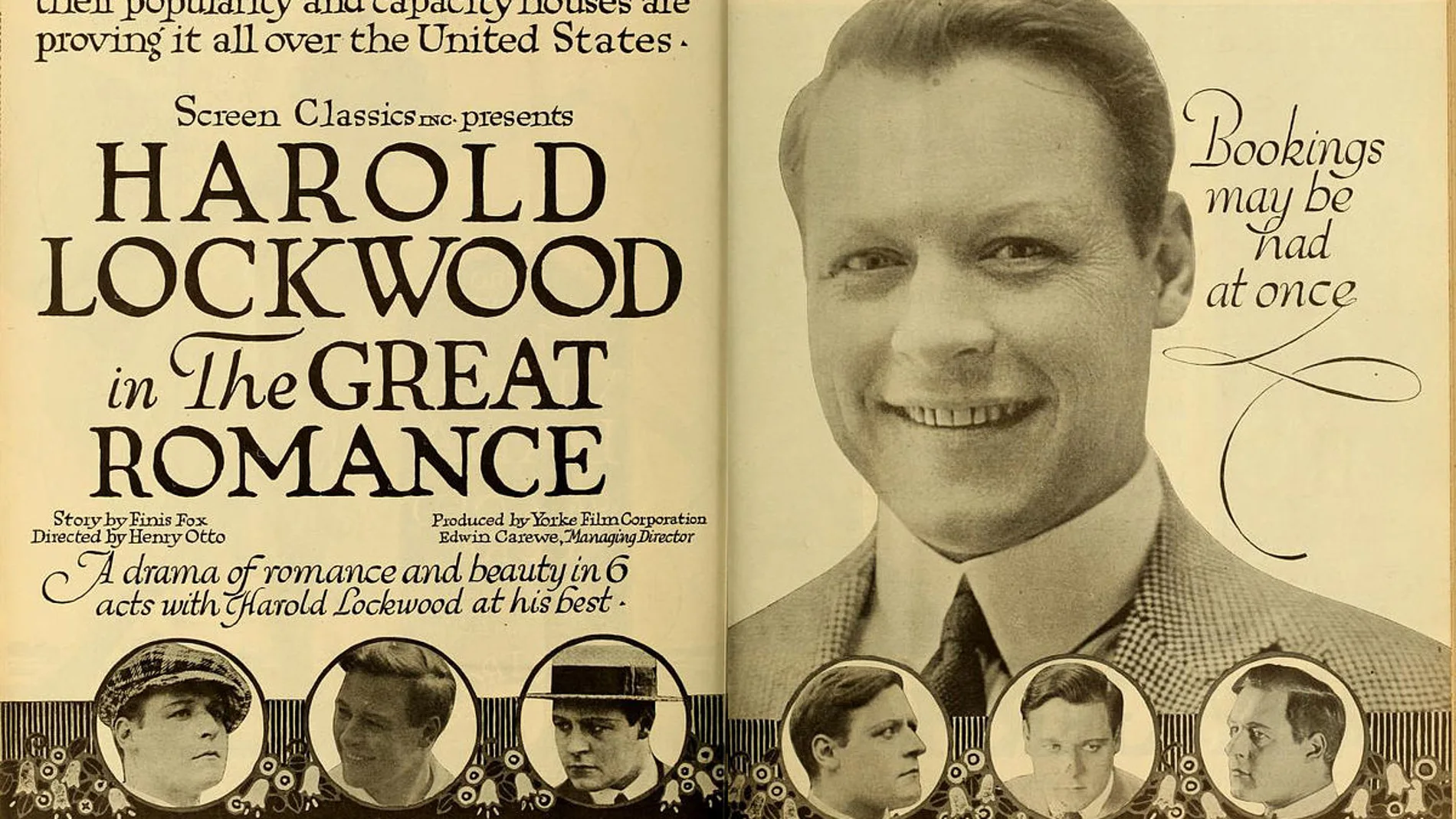El actor Harold Lockwood fue la primera gran estrella que falleció por la gripe española