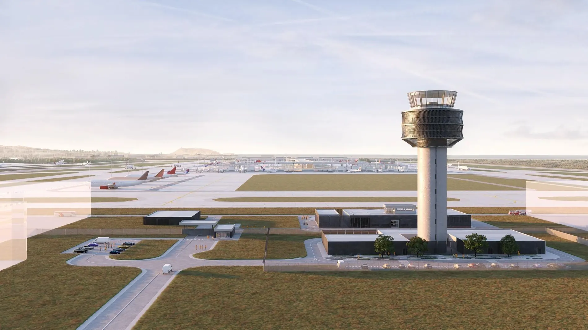 Recreación de la futura torre de control del aeropuerto de Lima