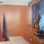 La delegada del Gobierno, Gloria Calero, asiste a una videoconferencia