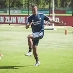 Renato Tapia en un entrenamiento.