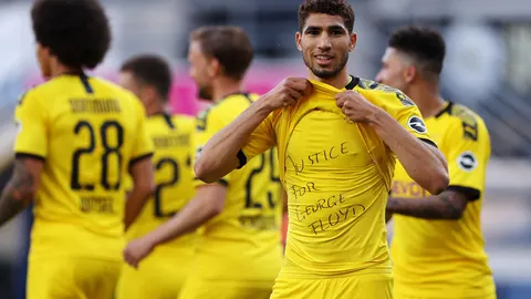 Achraf Hakimi también se sumó a la protesta por el asesinato de George Floyd