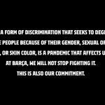Mensaje del Barcelona contra el racismo
