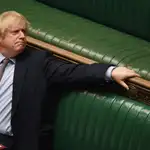 El &quot;premier&quot; británico Boris Johnson este miércoles en la Cámara de los Comunes