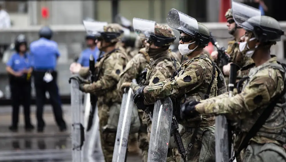 La Guardia Nacional y la Policía en Filadelfia, Pensilvania