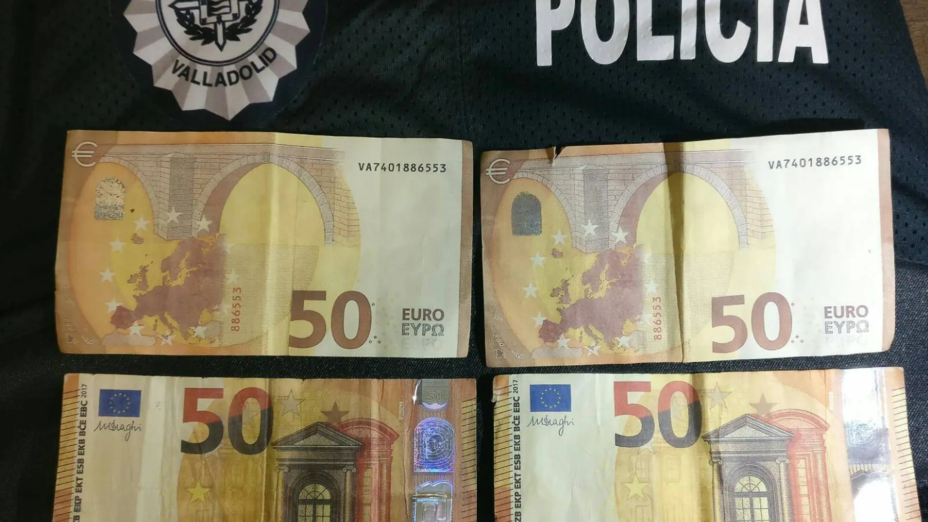 La Policía Local de Valladolid ha denunciado a varias personas por portar billetes falsos de 50 euros