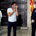 El presidente de la Generalitat, Ximo Puig, participa en la presentación del 'Region of Valencia Tennis Challenge', que se celebrará los días 5, 6 y 7 de junio en Benitachell, en un acto junto a los tenistas Roberto Bautista (c) , Álex de Miñaur y Pablo Andújar