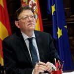El presidente de la Generalitat, Ximo Puig, participa en la reunión por videoconferencia del presidente del Gobierno, Pedro Sánchez, con los presidentes y las presidentas de las comunidades autónomas para tratar la crisis del coronavirus
