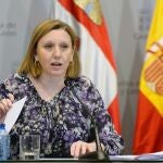 La consejera de Familia e igualdad de Oportunidades de Castilla y León, Isabel Blanco durante una rueda de prensa