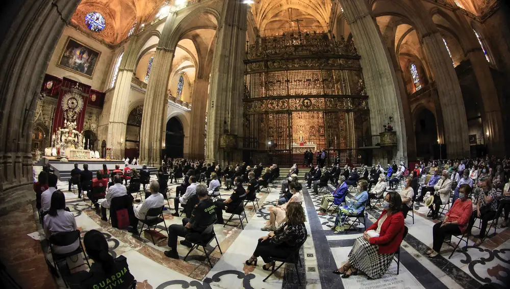 La Catedral de Sevilla durante la celebración del Corpus Christi
