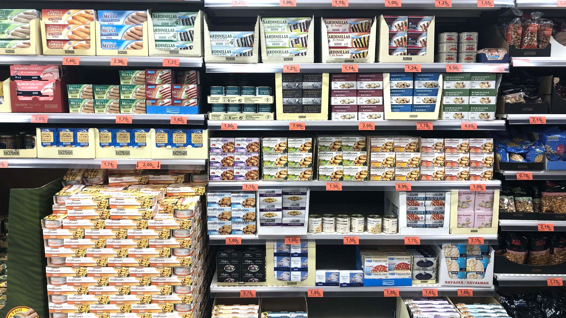 Mercadona incrementa un 40% las ventas de los mejillones y berberechos por los aperitivos en casa