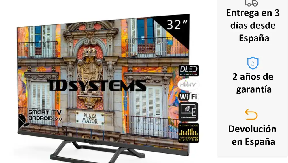 Televisor en oferta, descuento de 50 euros