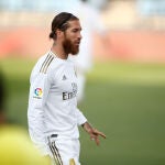 Sergio Ramos, durante el partido contra el Eibar disputado en Valdebebas.