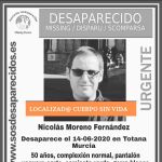 Nicolás Moreno desapareció el domingo en Totana