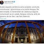 El tuit del presidente catalán