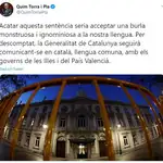 El tuit del presidente catalán