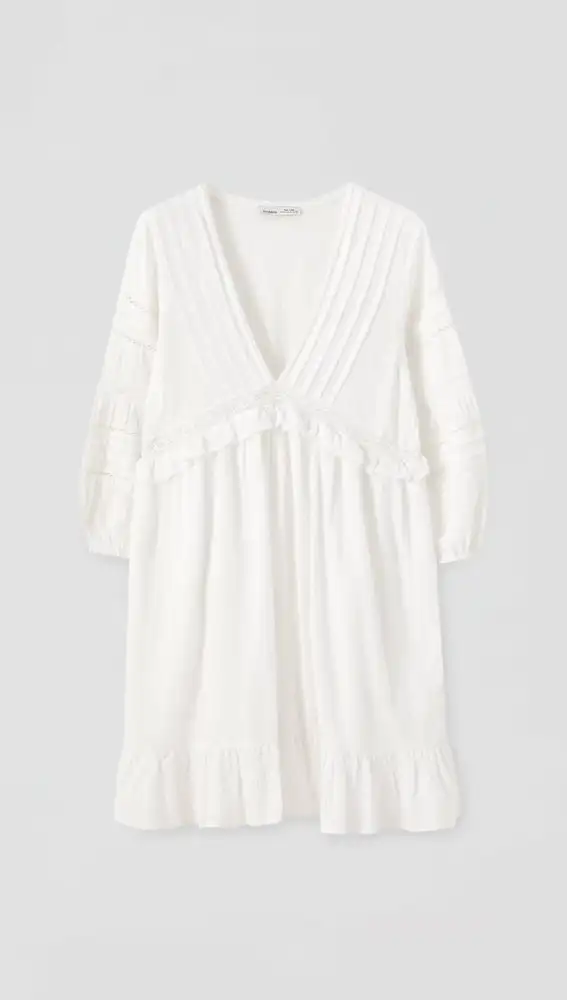 Vestido blanco de María Pombo. Pull