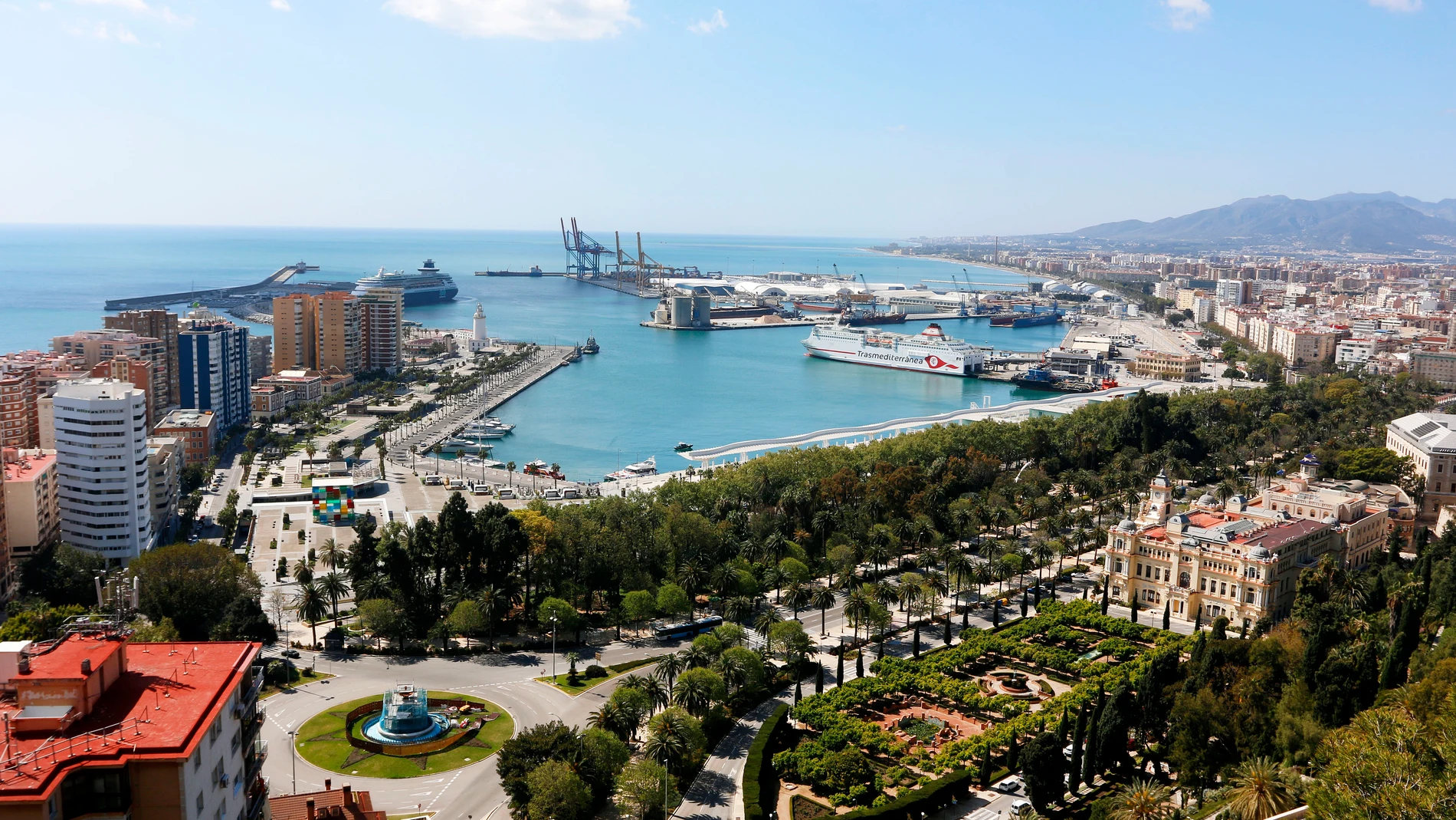 Vista aérea de Málaga