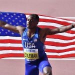 Coleman, tras proclamarse campeón del mundo de 100 metros el año pasado en Doha
