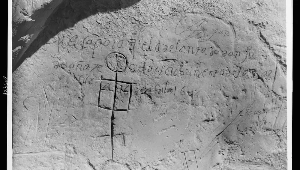 Inscripción realizada por Juan de Oñate en abril de 1606 en una roca de Nuevo México, EE UU