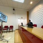 Conrado Íscar, presidente de la Diputación de valladolid, durante el pleno telemático