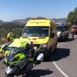 Accidente de un ciclista en la M-533, a la altura de Zarzalejos