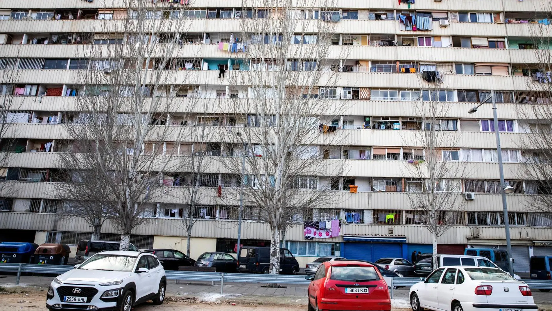 En la imagen, el degradado edificio Venus, en La Mina