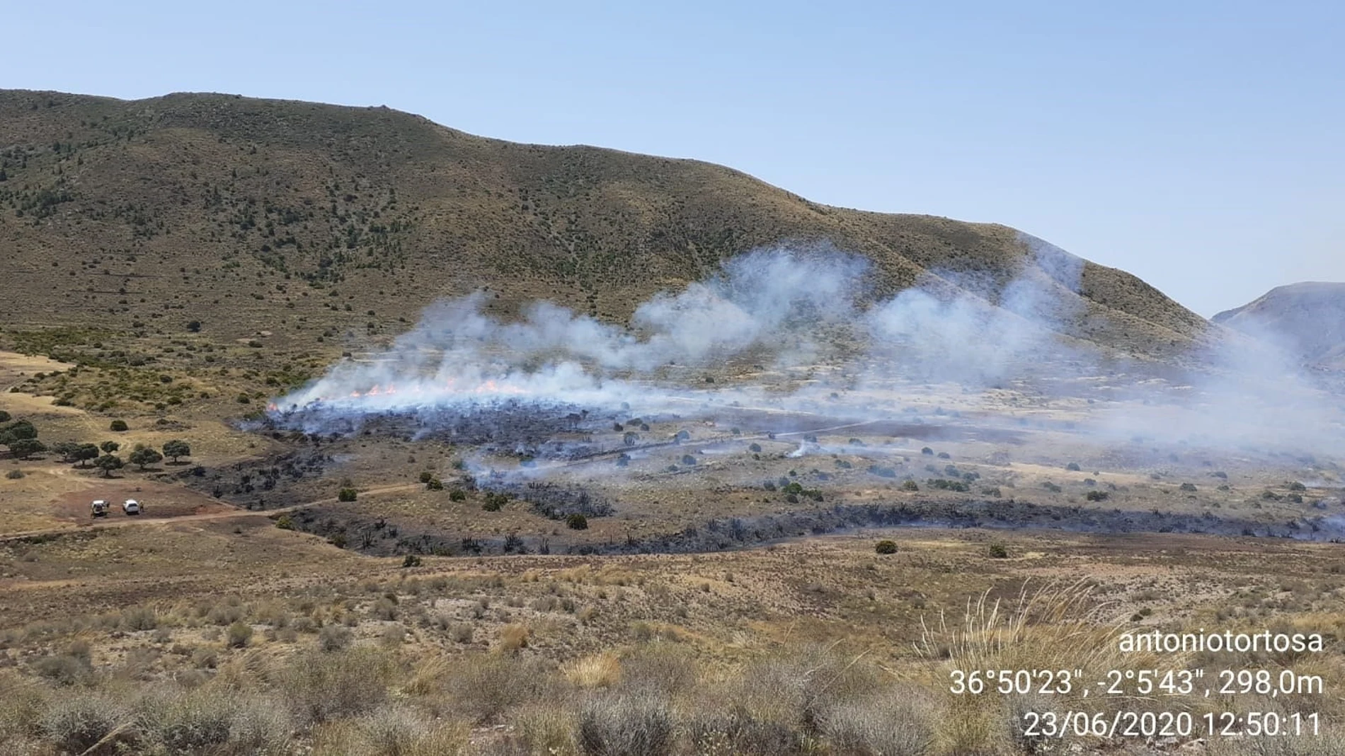 Almería.-Incendios.-Declarado un nuevo incendio forestal en el paraje de la Serrata de Níjar