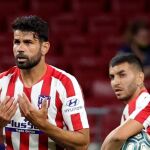 El delantero hispano brasileño del Atlético de Madrid, Diego Costa