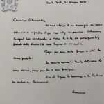 Carta que el Papa Francisco ha enviado a Alex Zanardi.