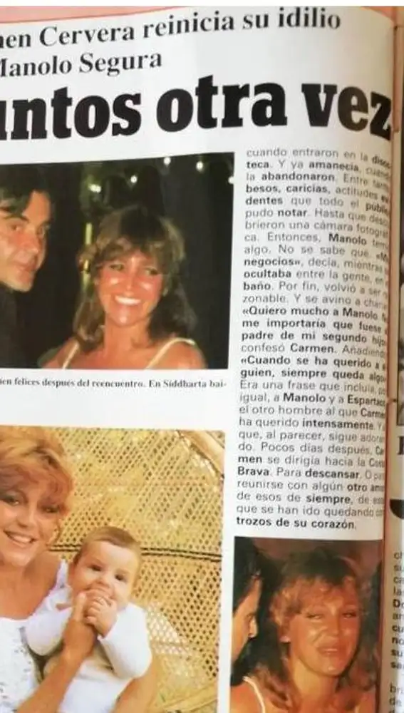 Reportaje de la revista Tiempo sobre la relación entre Carmen Cervera y Manuel Segura