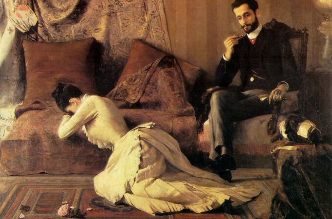 Representación de la crueldad del hombre con la mujer durante la época victoriana