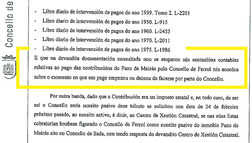 Conclusión del escrito remitido por el Concello de Ferrol al juzgado de La Coruña