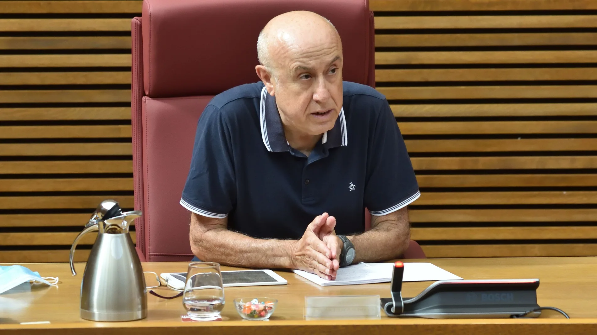 Eduardo Zafra, presidente de la Associació Ciutadana per a la Promoció y Defensa de la Salut, en la Comisión de Reconstrucción de Les Corts Valencianes