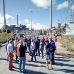 Trabajadores dela central térmica de Compostilla II, en Cubillos del Sil (León) se concentran en vísperas del cierre definitivo y sin retorno de la planta