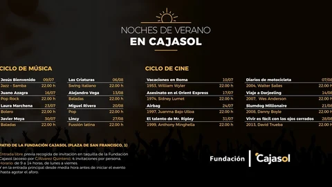 Cartel anunciador de las "Noches de Verano en Cajasol"