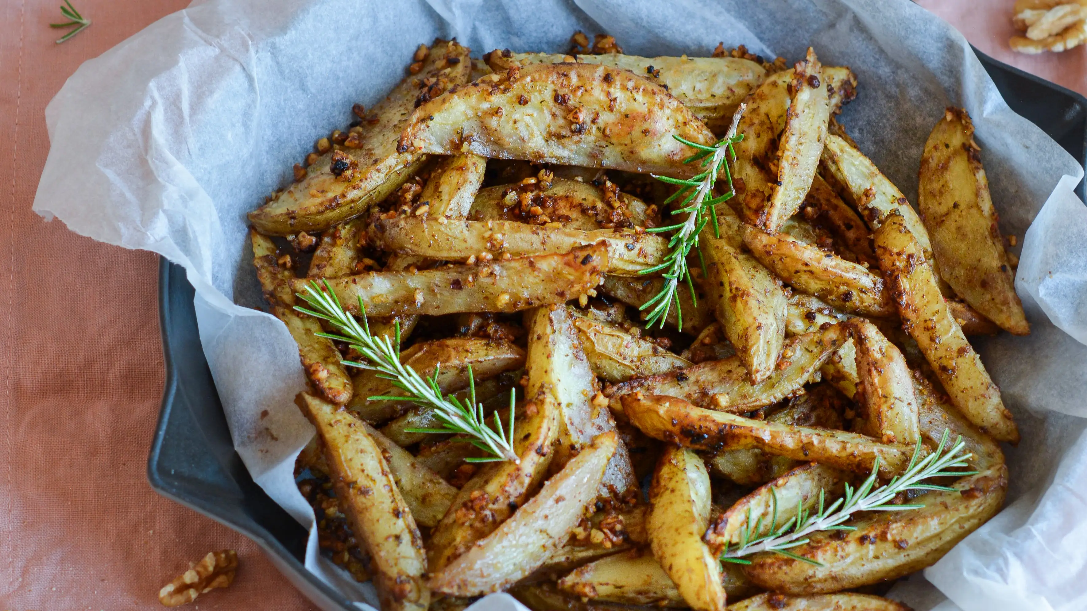 Patatas de luxe con nueces de california