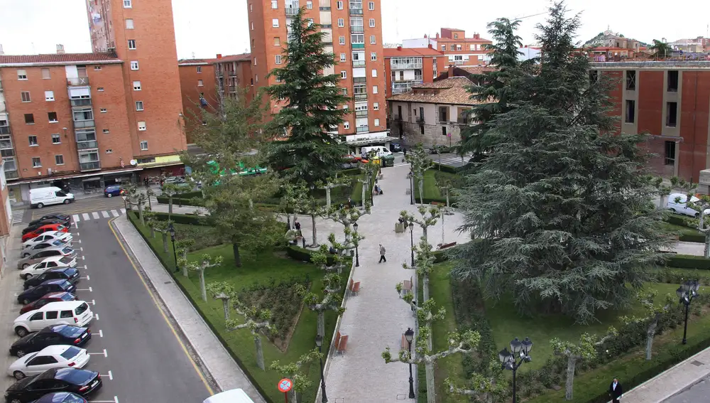 plaza de Cervantes vista desde el tejado de la Catedral de Palencia