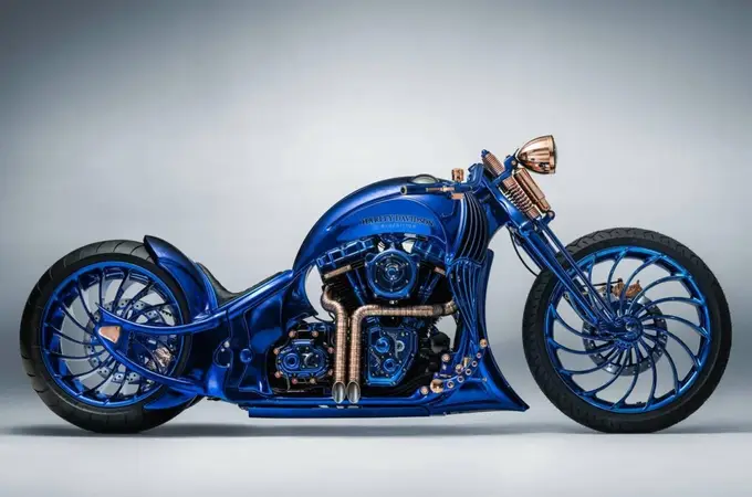 Sí, esta moto además de ser Harley-Davidson, es de oro, diamantes y joyas preciosas